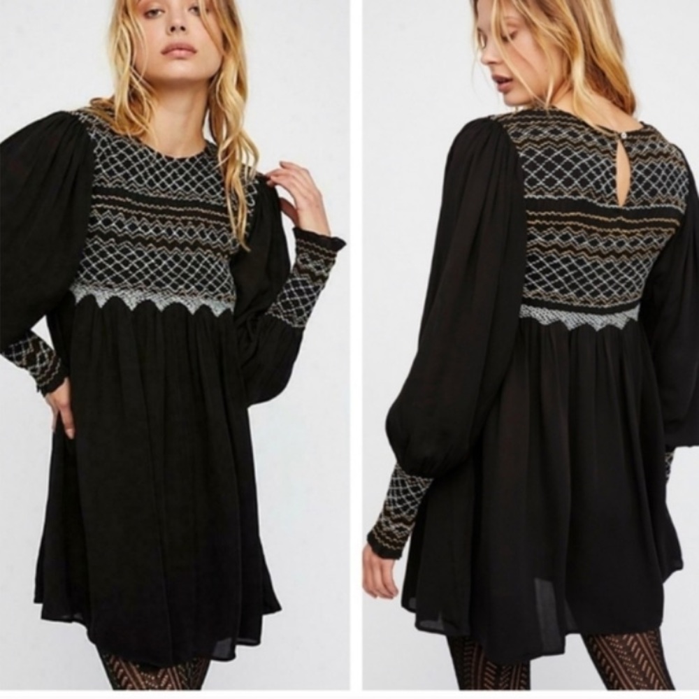{Free People}  Late Night Picnic Dress Size-S Modified Cuffs